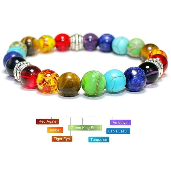 Natural Stone (Healing Balance)-(Meditation)-(Chakra)-(Yoga)-(Bracelet)-$30.00 - Picture 3 of 5